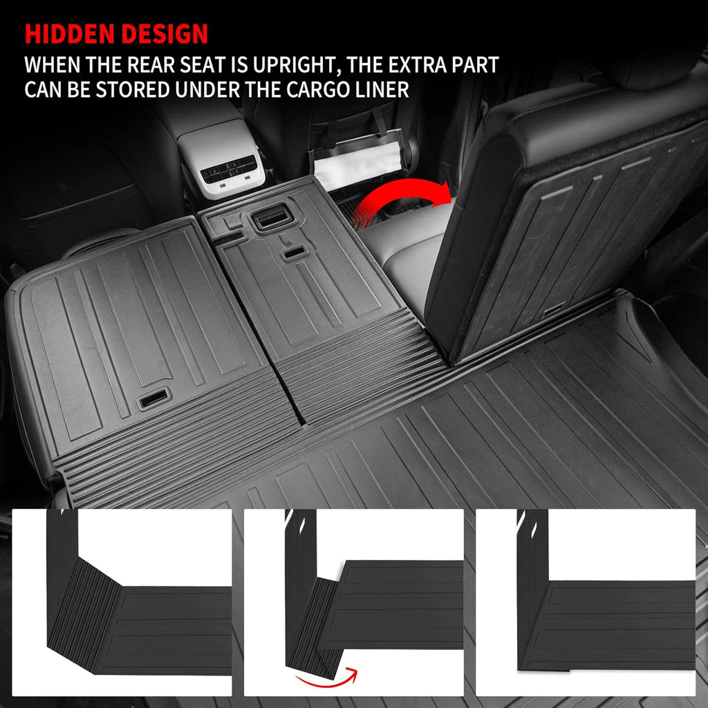 TPE Rear Trunk Mat with Backrest Mats for Tesla Model Y T6889