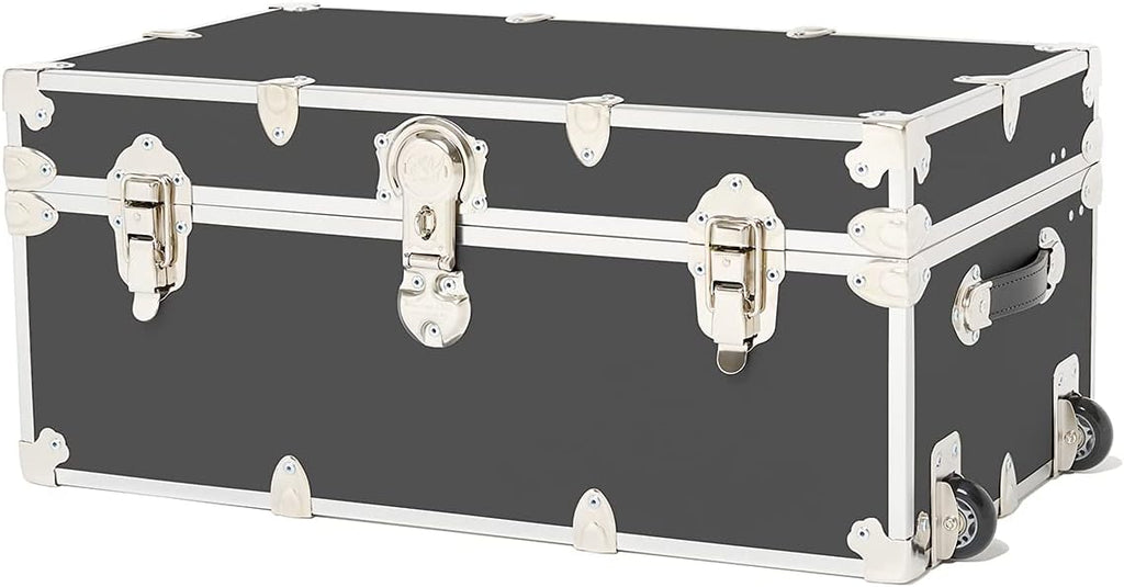 Large Armor Roller Trunk with Mounted Wheels, 32x18x14 (Black) V416