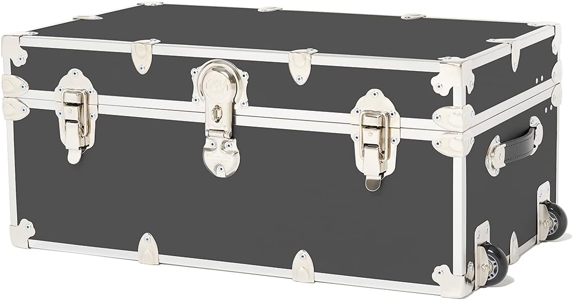 Large Armor Roller Trunk with Mounted Wheels, 32x18x14 (Black) V416