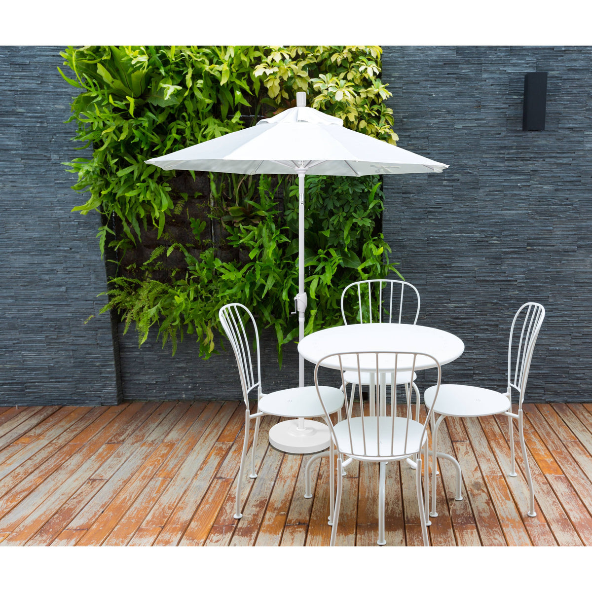 7.5 ft. Matte White Aluminum Patio Umbrella Q142