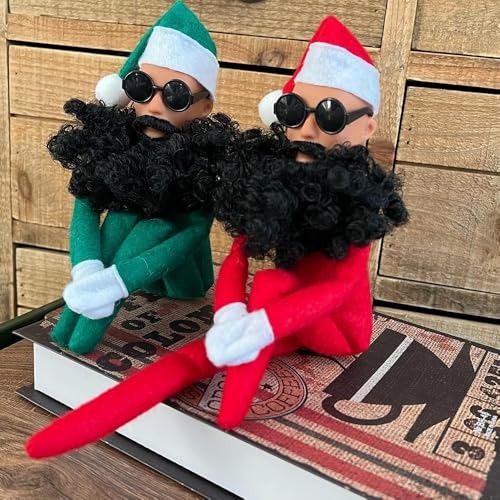 Plush Christmas Elf Doll with Round Glasses T207415