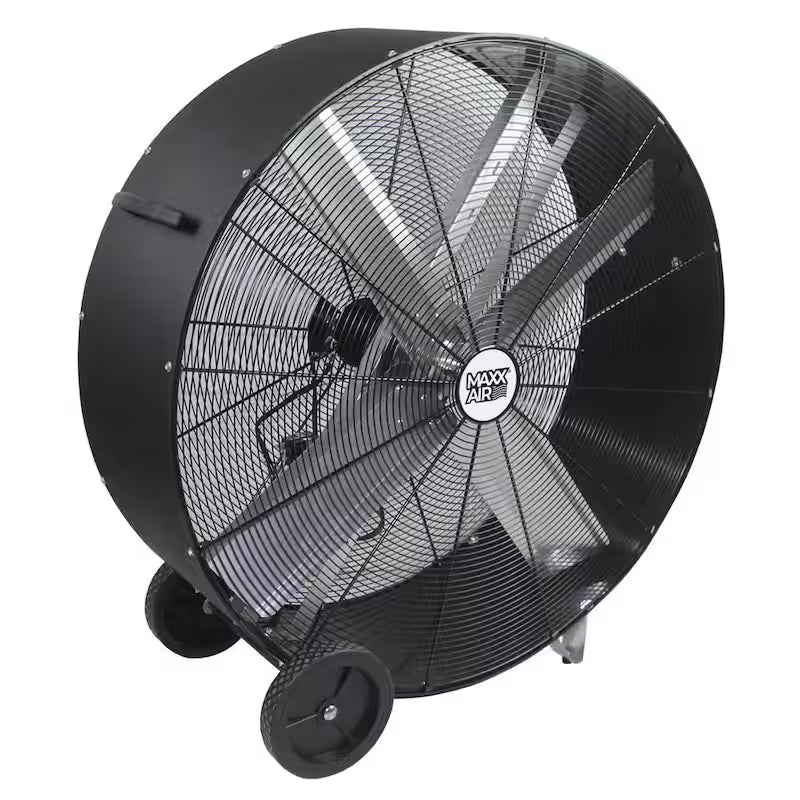 48 In. 2-Speed Belt Drive Drum Fan Black Poly Housing T9100
