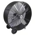 48 In. 2-Speed Belt Drive Drum Fan Black Poly Housing T9100