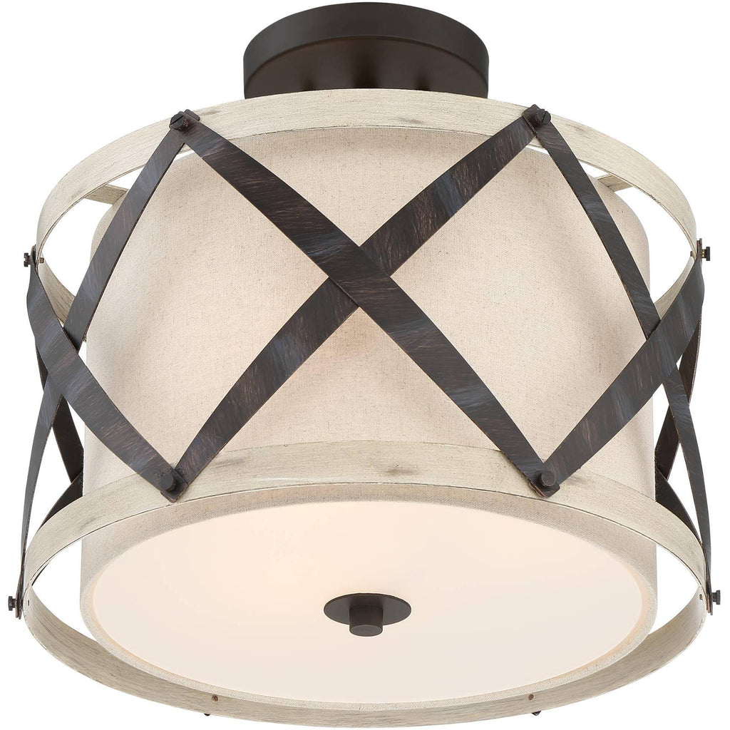 Bronze and Wood Ceiling Light G106417