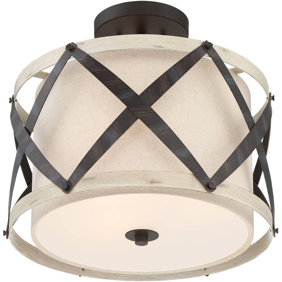 Bronze and Wood Ceiling Light G106417