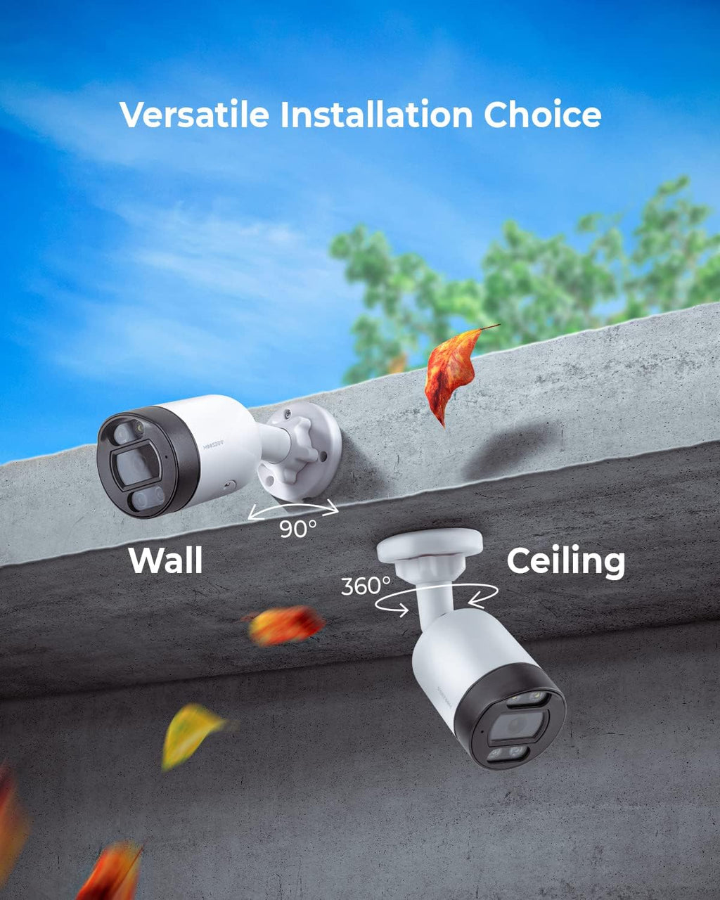 5MP PoE IP Camera with Two-Way Audio, Full-Color Night Vision, AI Human Detection, IP66 Weatherproof Z930893