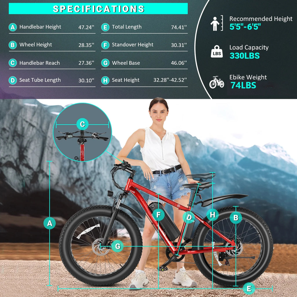 Electric Mountain Bicycle with 500W Motor and 48V Battery S538