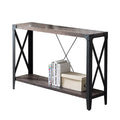 46 Inch 2-Tier Dark Rustic Oak Console Table Z3587