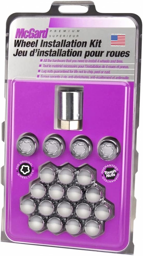 Hex Lug Install Kit Cone Seat Nut 5 Lug M12X1.5 13/16 Hex Chrome Pack of 2 J6905