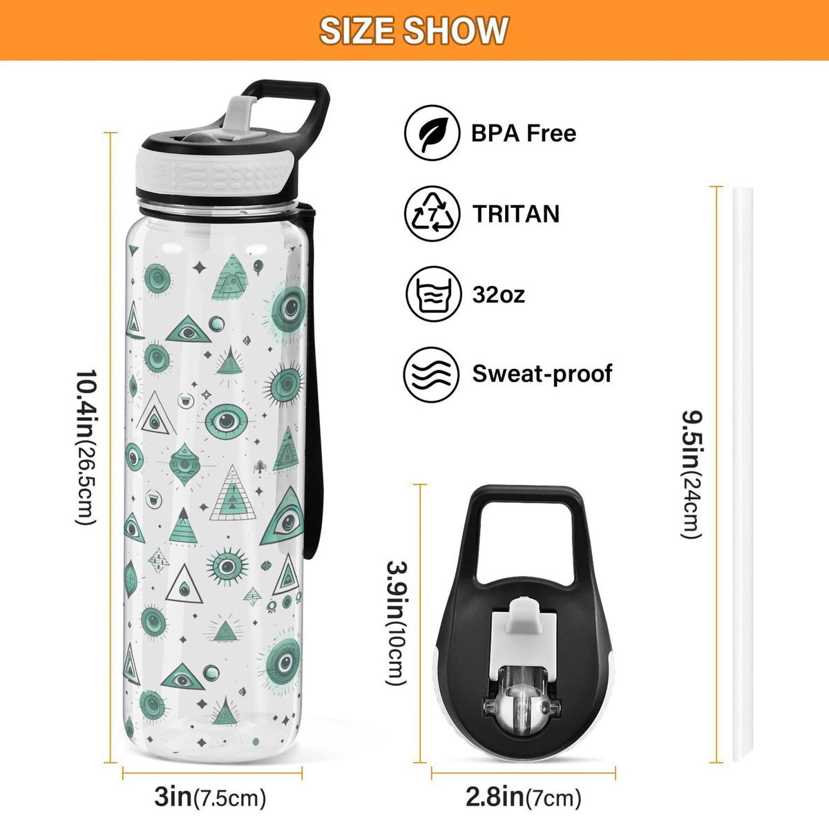 32oz Tritan Water Bottle with Straw F15670