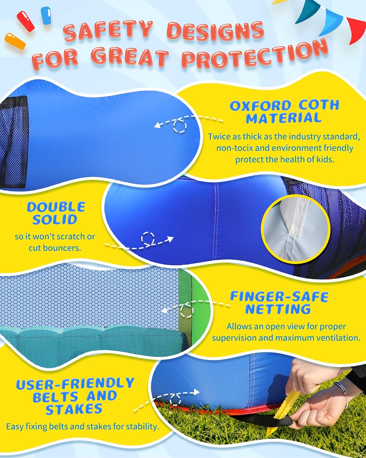 Inflatable Bounce House with Blower, Wide Slide, Ball Pool W328
