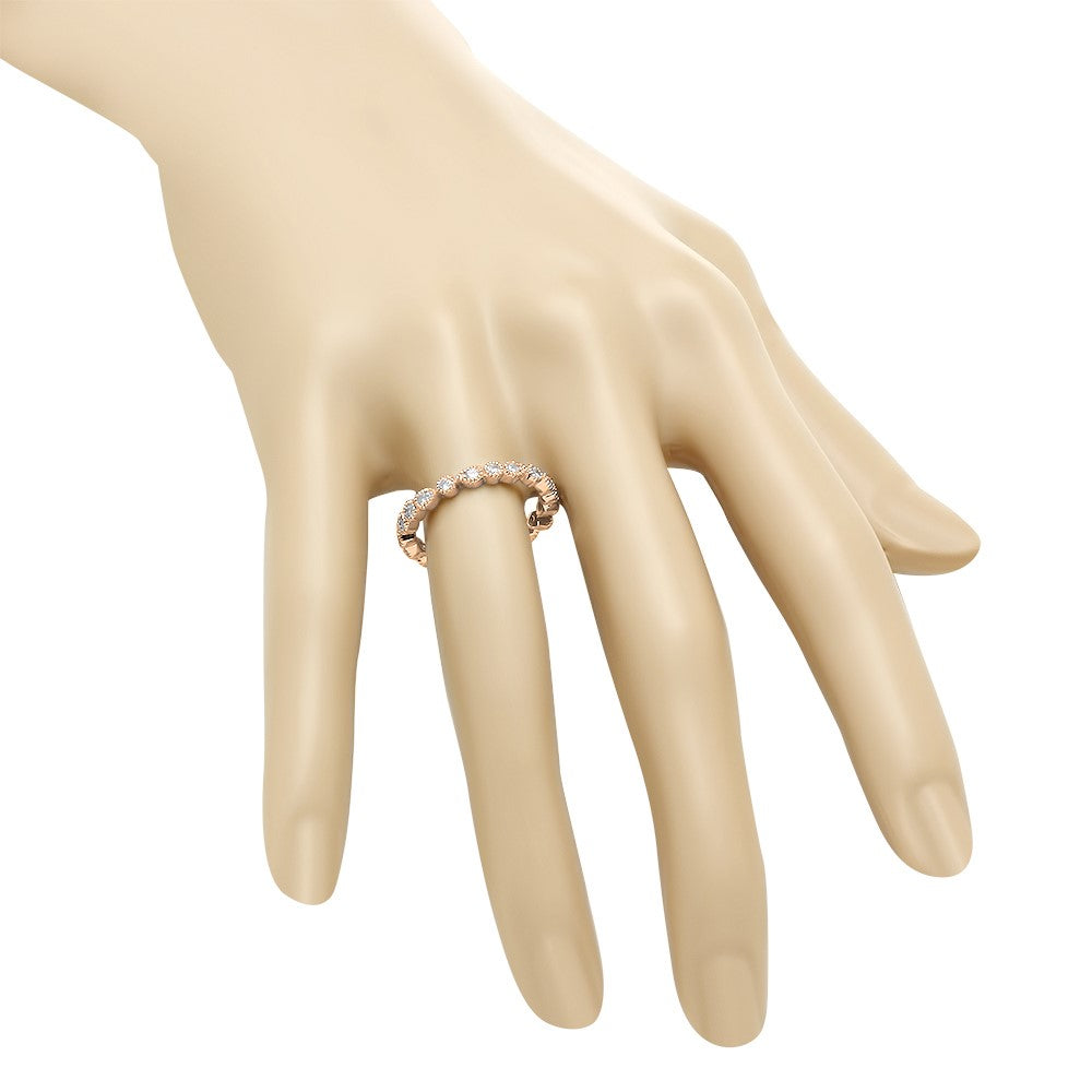 14K Rose Gold Diamond Eternity Band Ring I1643