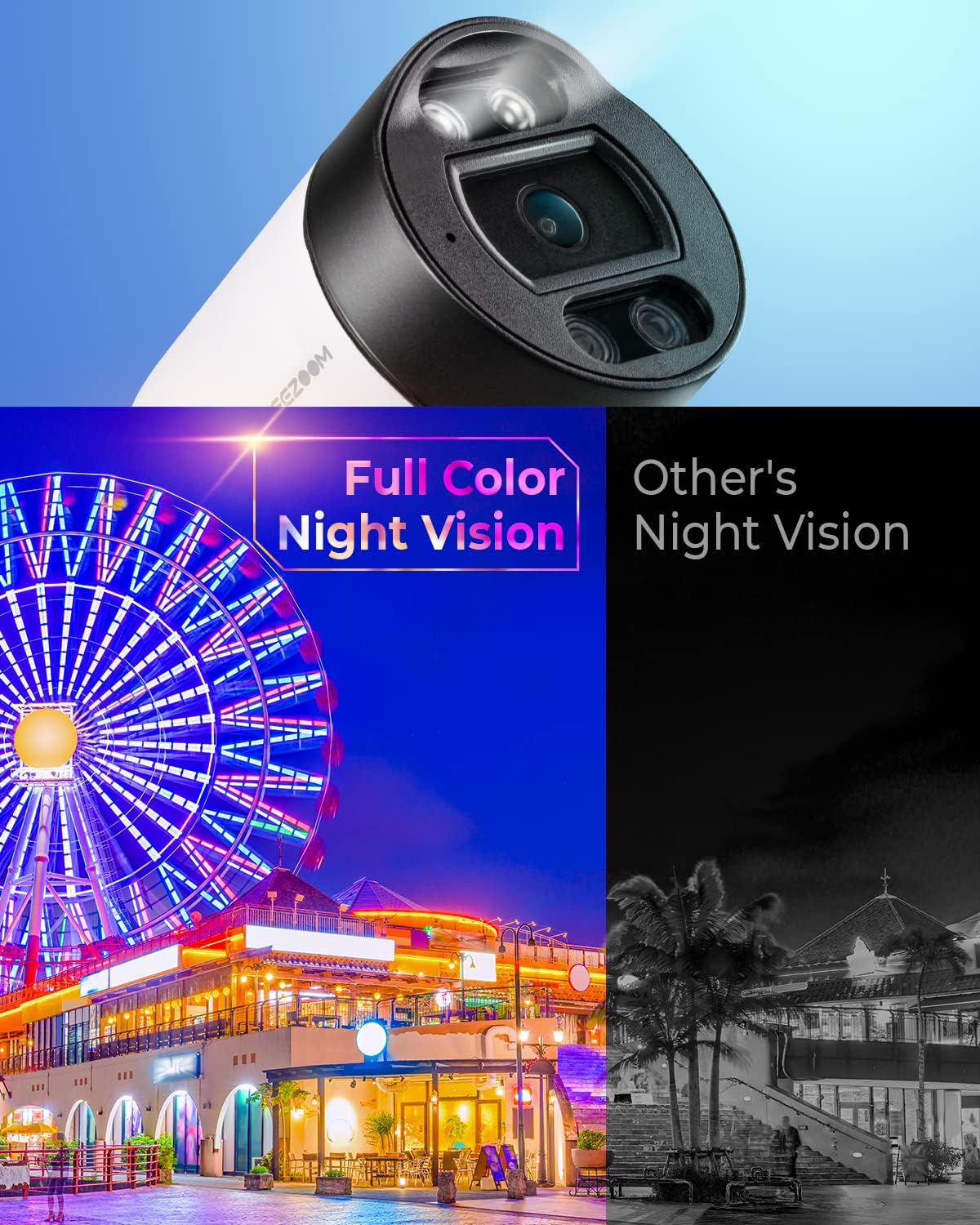 5MP PoE IP Camera with Two-Way Audio, Full-Color Night Vision, AI Human Detection, IP66 Weatherproof Z930893