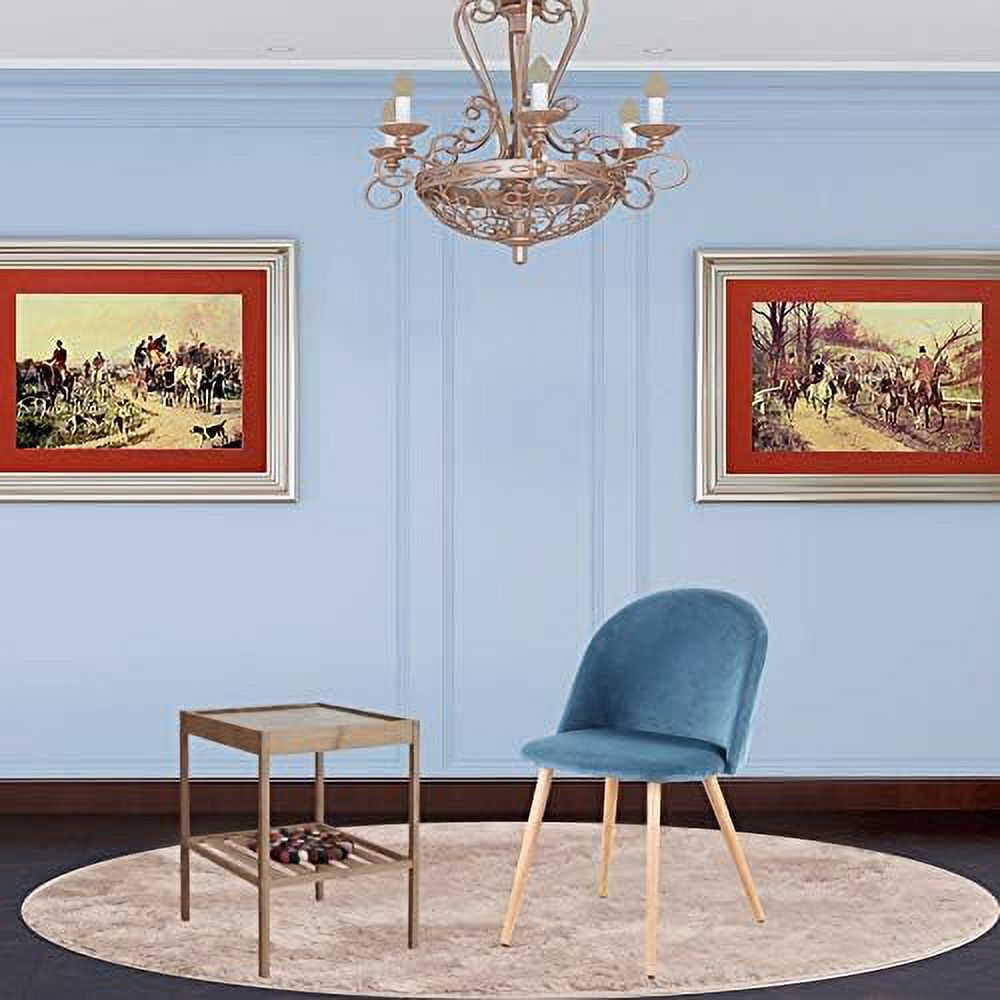 Blue Velvet Upholstered Dining Side Chairs O3216
