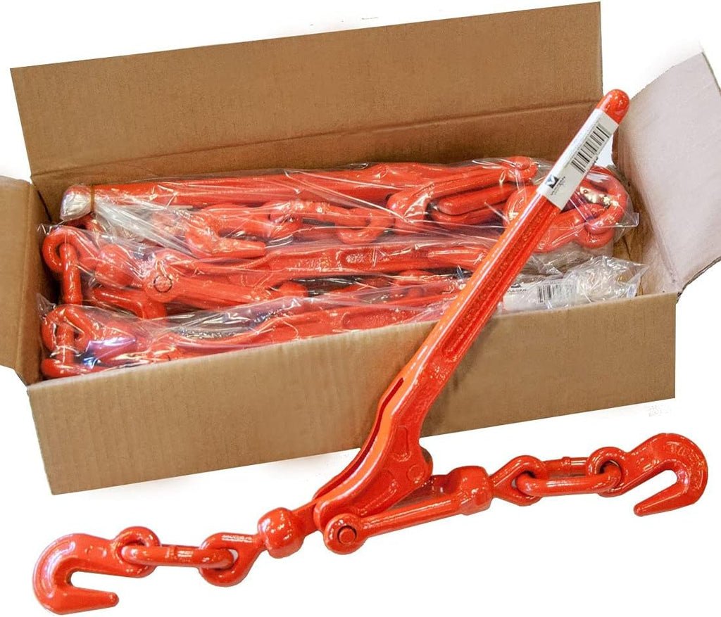 Load Binder with 2 Grab Hooks, 4 Pack, Lever Style, 5,400 Pound Safe Working Load Q755