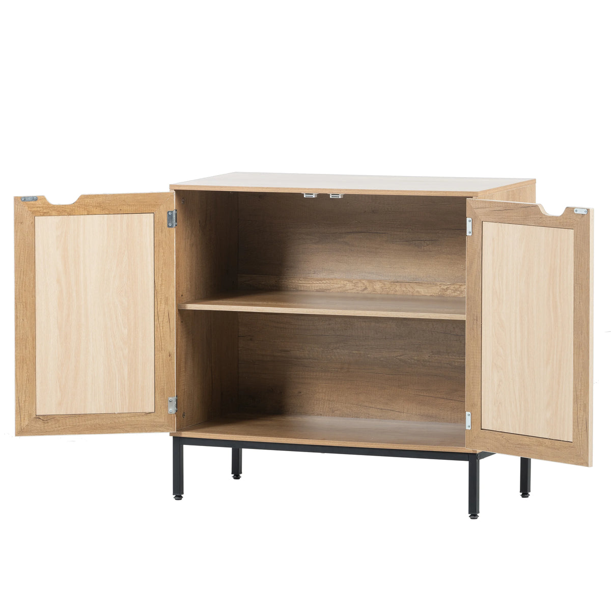 Rustic 2 Rattan Doors Storage Cabinet M8379