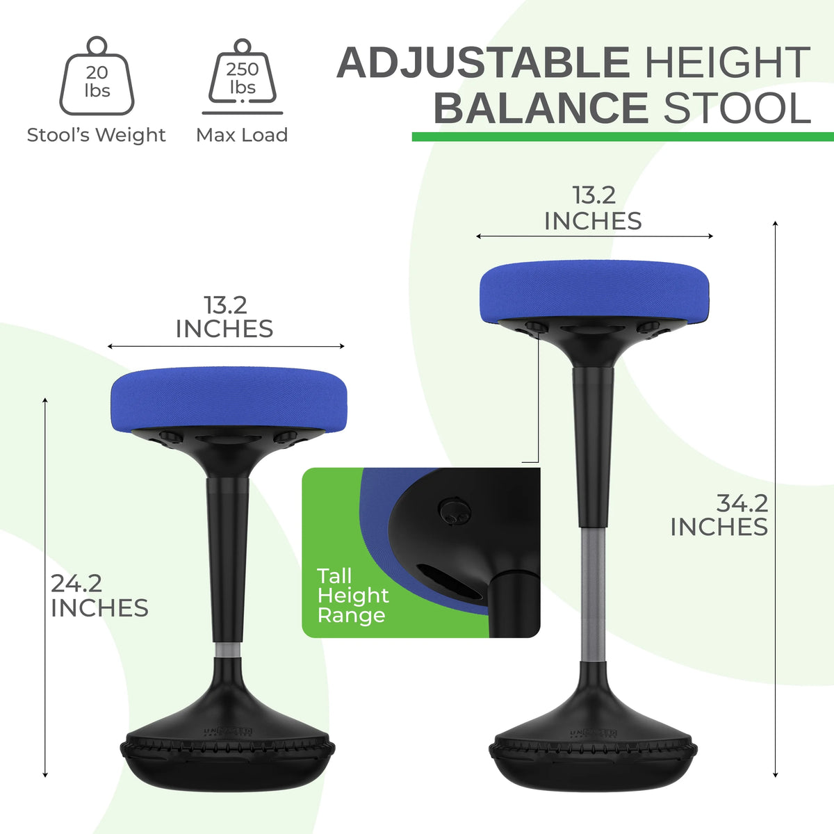 Height Adjustable Wobble Stool 23-33" T649938
