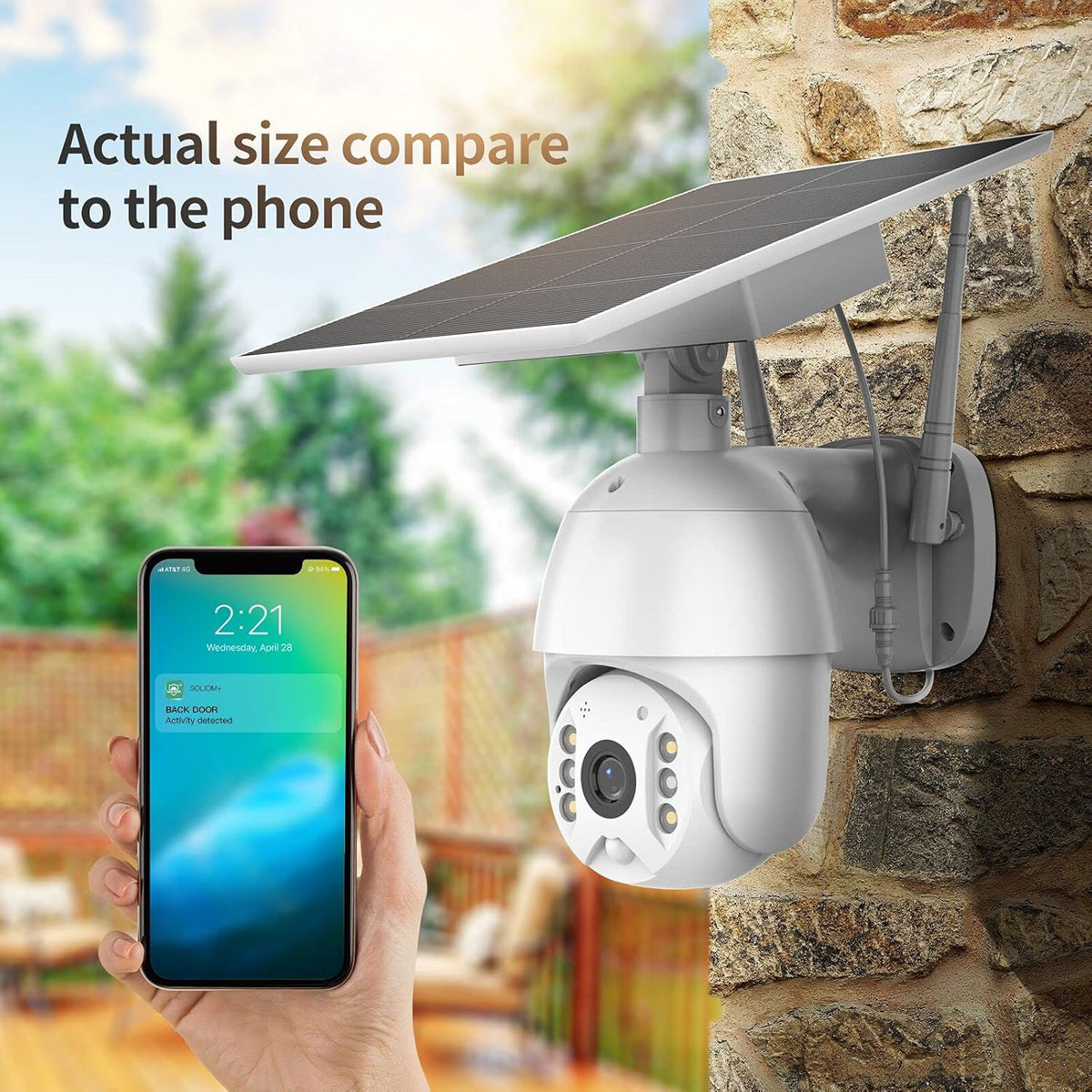 Wireless Outdoor Security Cameras with Solar Battery and Color Night Vision U48757