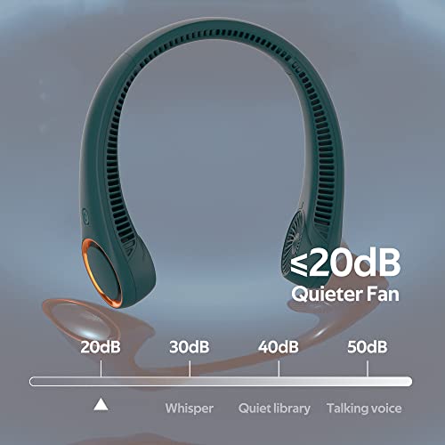 Portable Hands Free Bladeless Neck Fan 4000mAh USB Rechargeable Black R9656