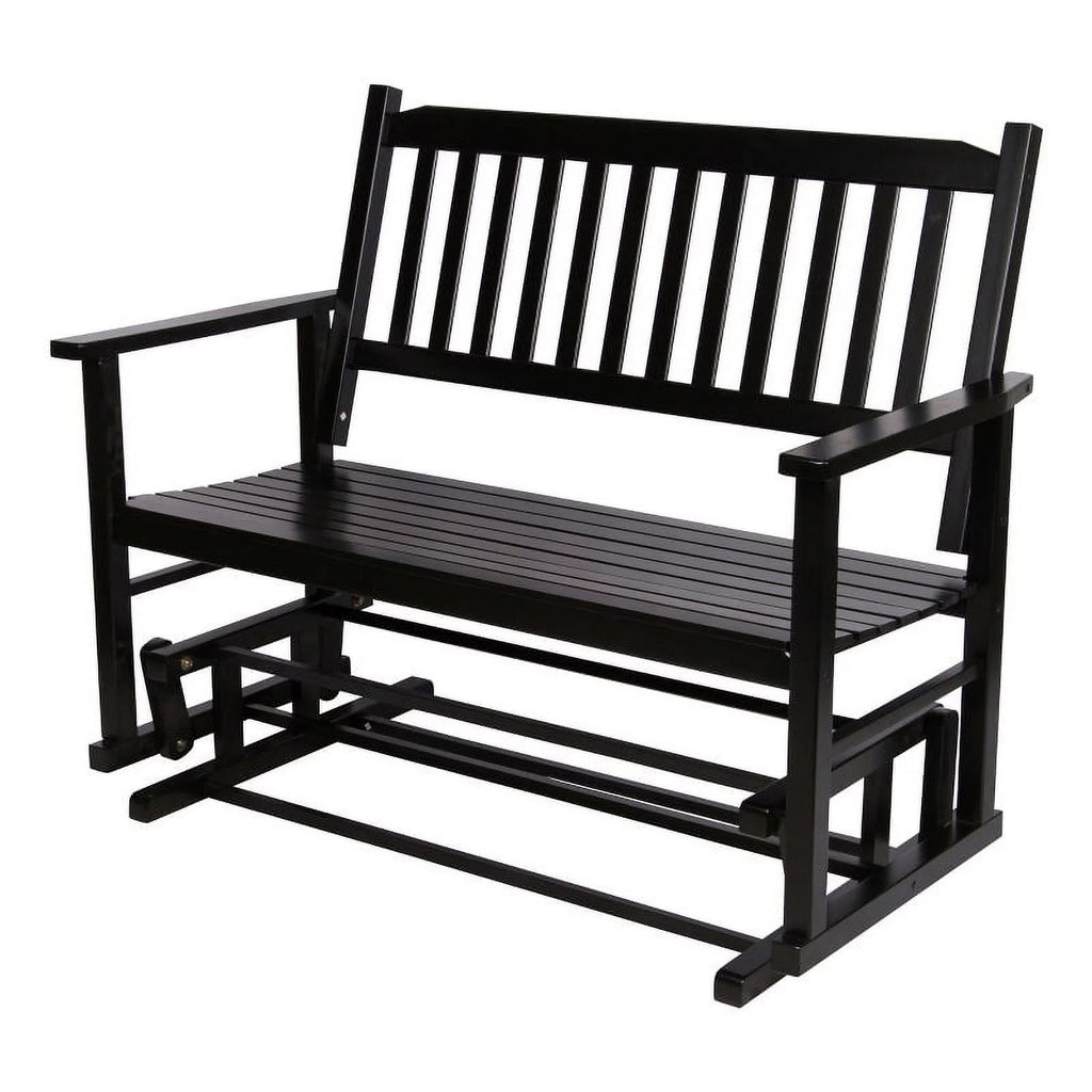 Black Hardwood Outdoor Glider Loveseat C7714
