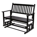 Black Hardwood Outdoor Glider Loveseat C7714