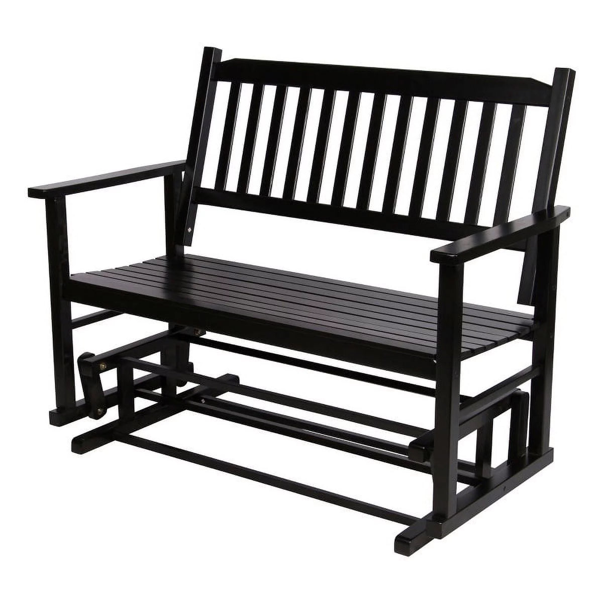 Black Hardwood Outdoor Glider Loveseat C7714