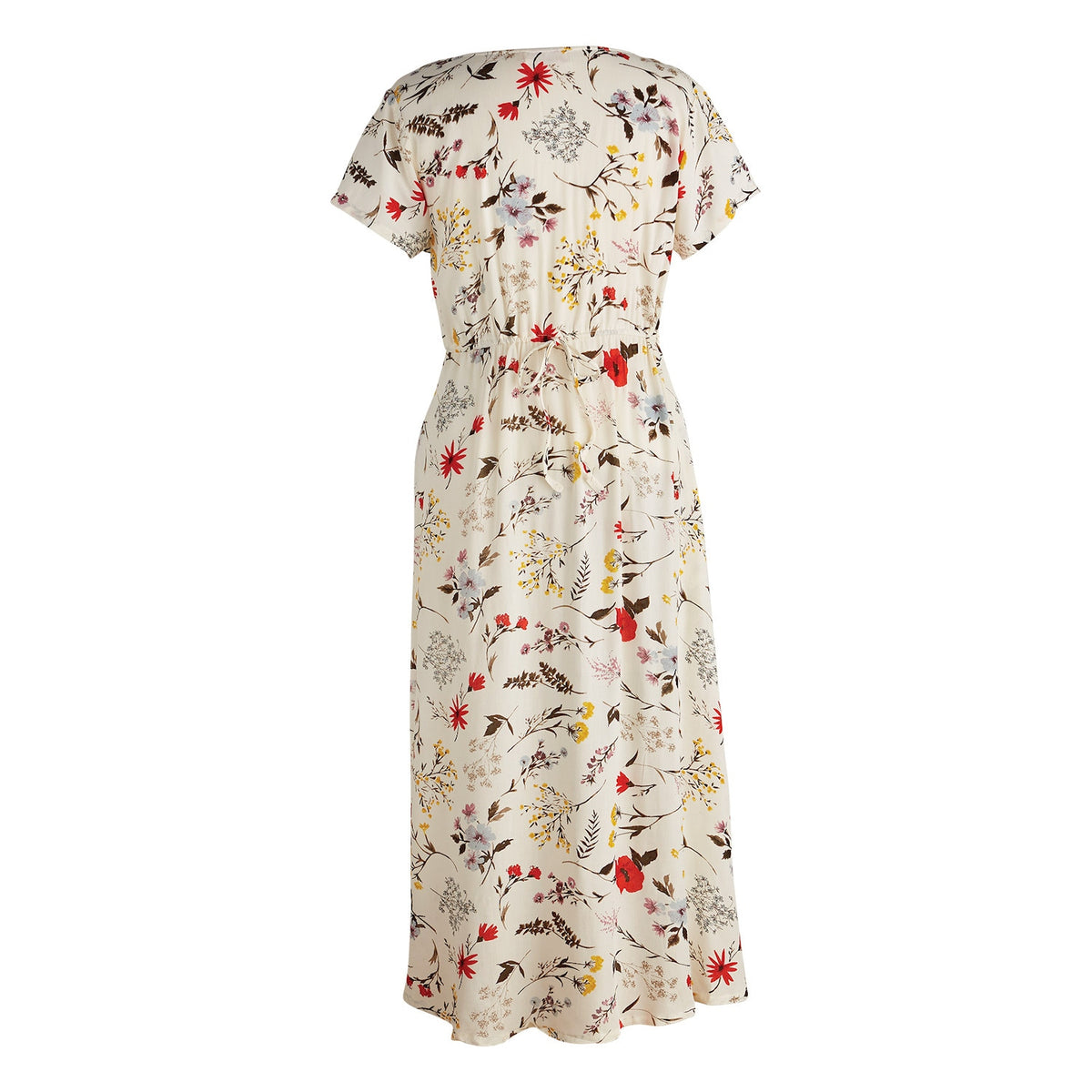 Spring Garden Dress Button Front Short Sleeve Floral G589342