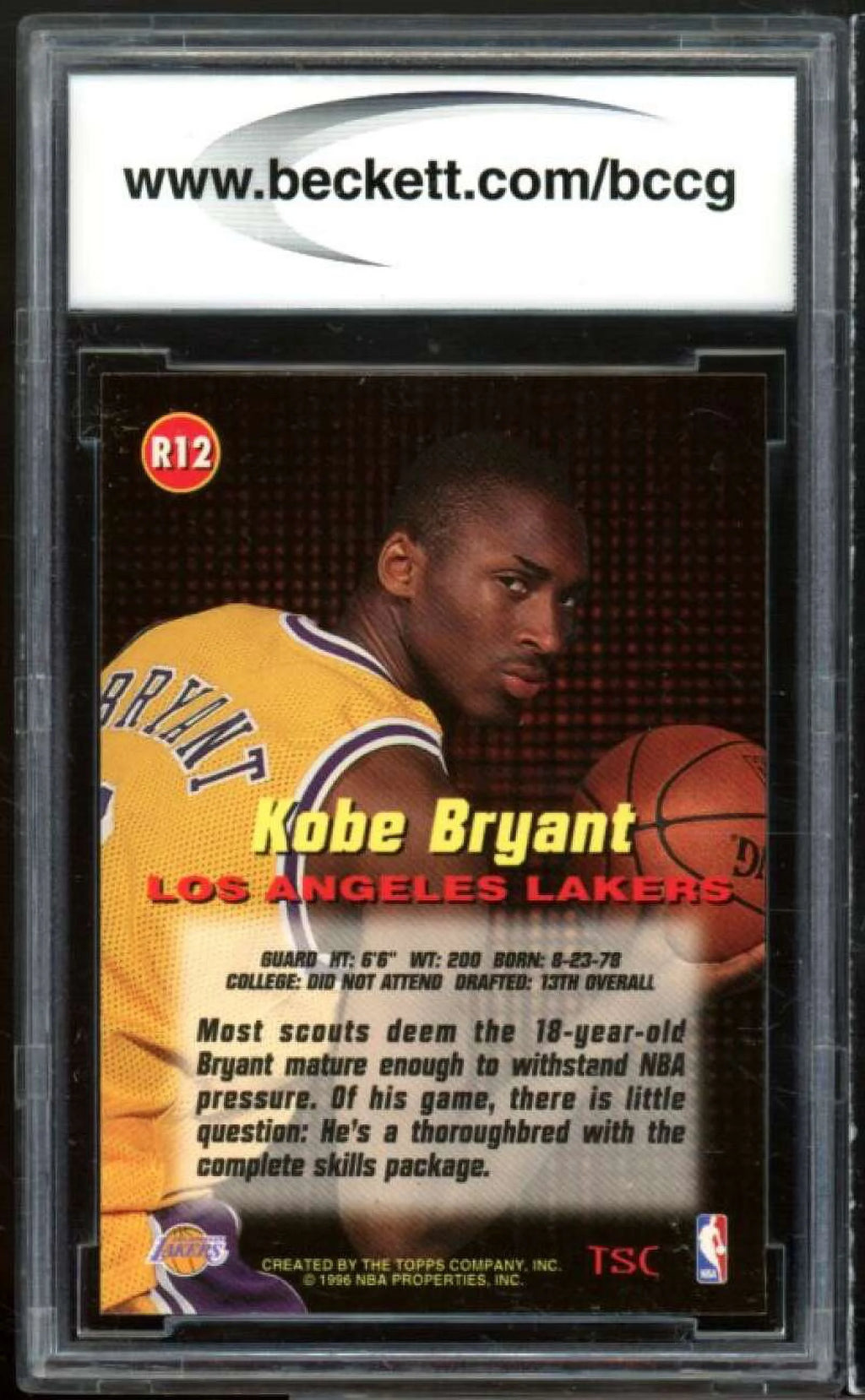 1996-97 Rookies 1 #R12 Kobe Bryant Rookie Card E4816