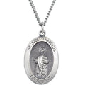 Sterling Silver Oval St. Jude Thaddeus 18" Necklace O3439