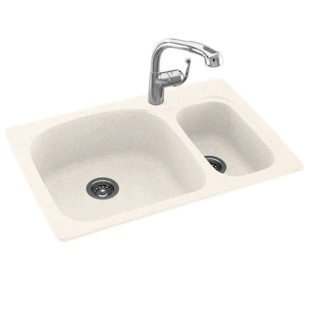 Solid Surface Double Basin Drop-In Kitchen Sink O78065