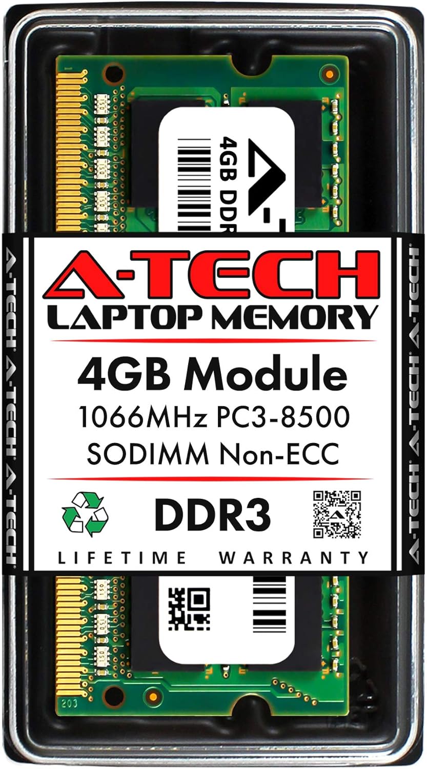 8GB (2 x 4GB) DDR3 1066MHz PC3-8500 Laptop RAM SODIMM Kit Non-ECC Unbuffered 204-Pin Memory Modules Pack of 2 W456153