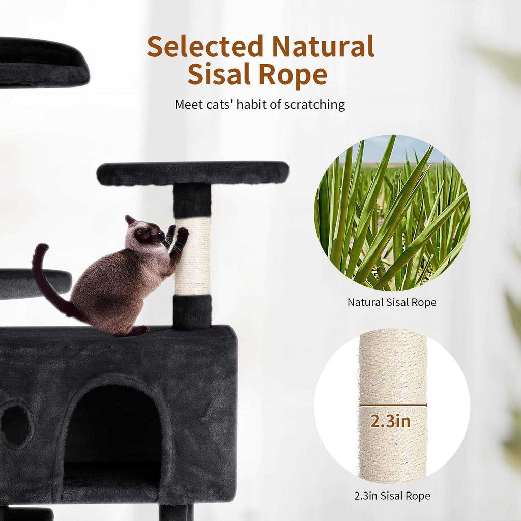 54in Cat Tree with Scratching Post H801