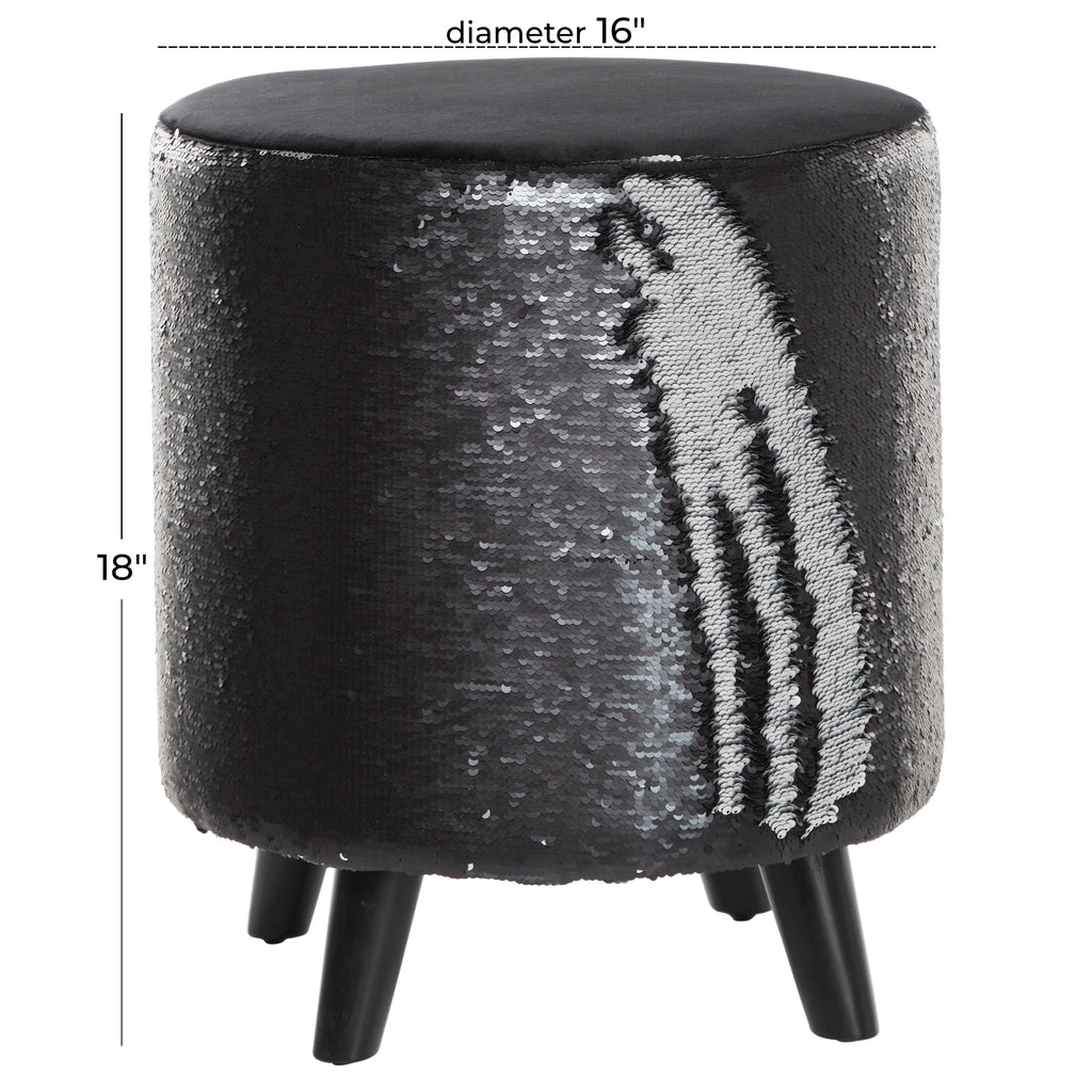 Black Wood Stool 18" G1927