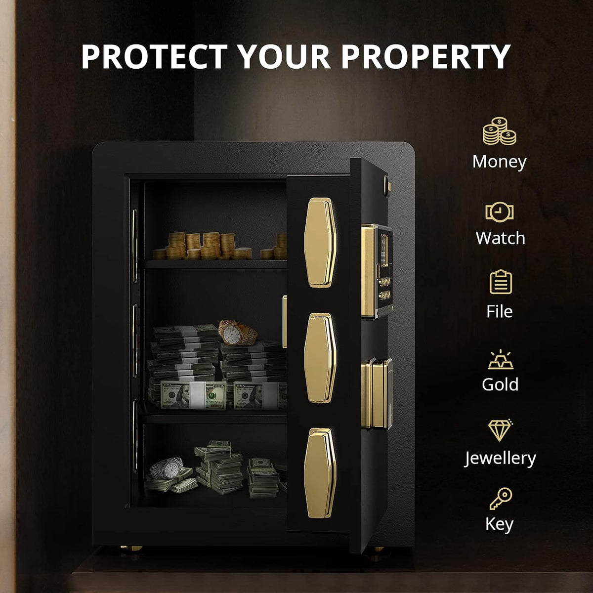 Cabinet Safe with Digital Keypad Key Lock L83411
