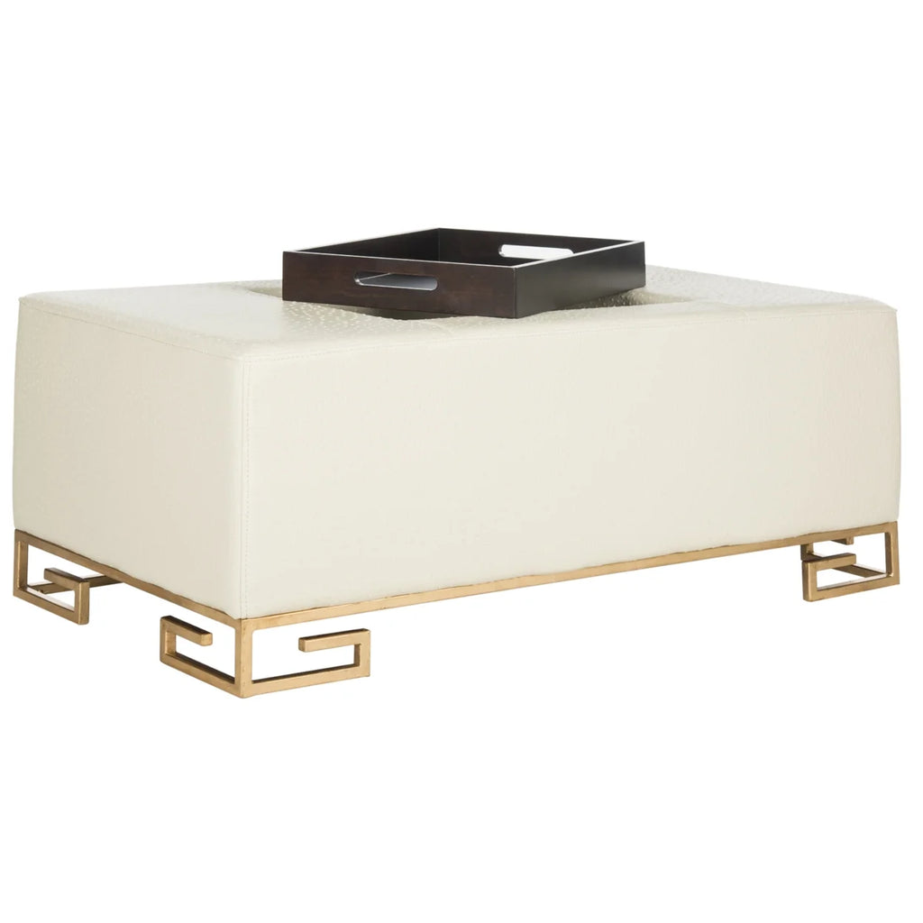 Faux Ostrich Tray Ottoman A443013