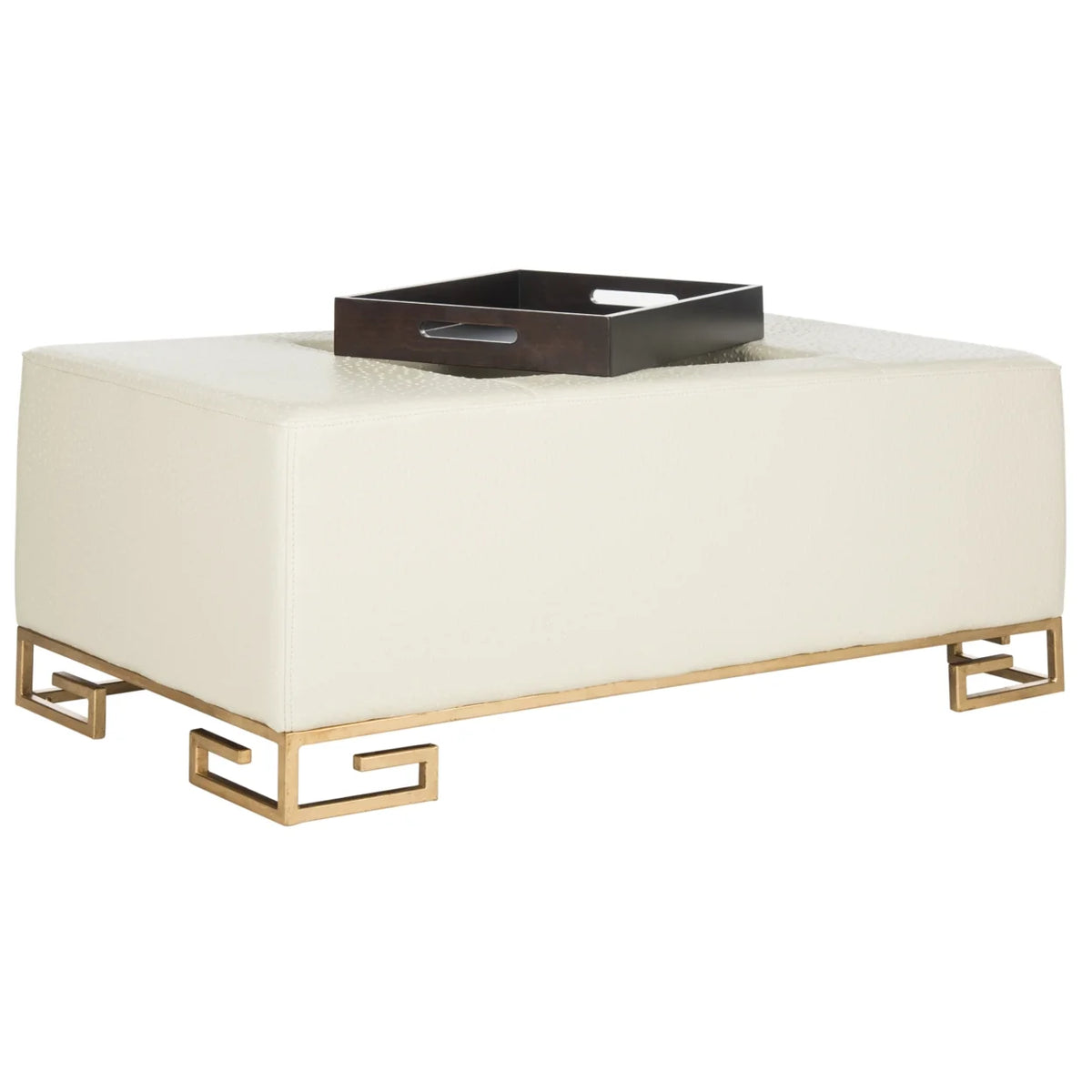 Faux Ostrich Tray Ottoman A443013