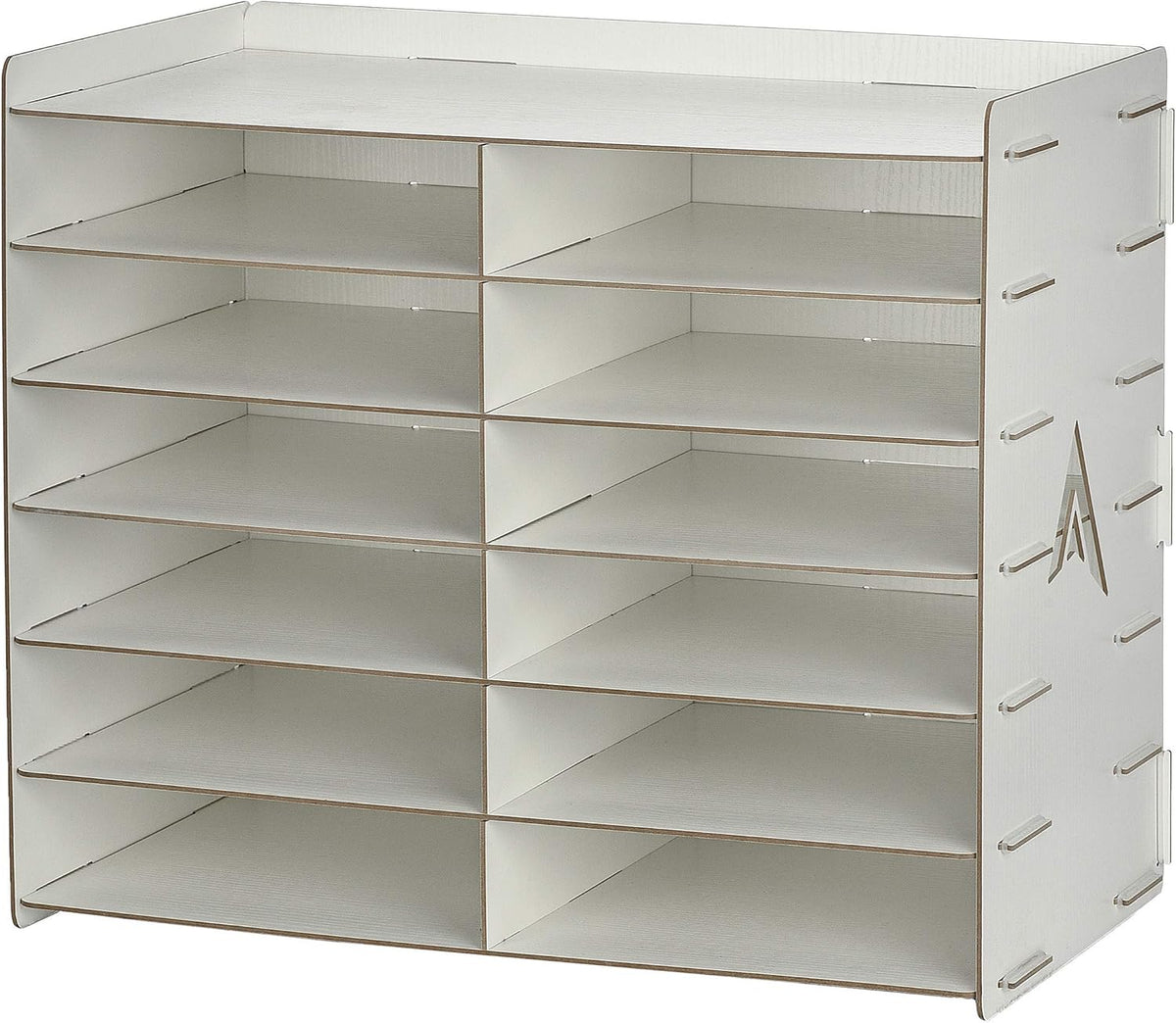 White 12 Compartment Paper Storage Organizer J202