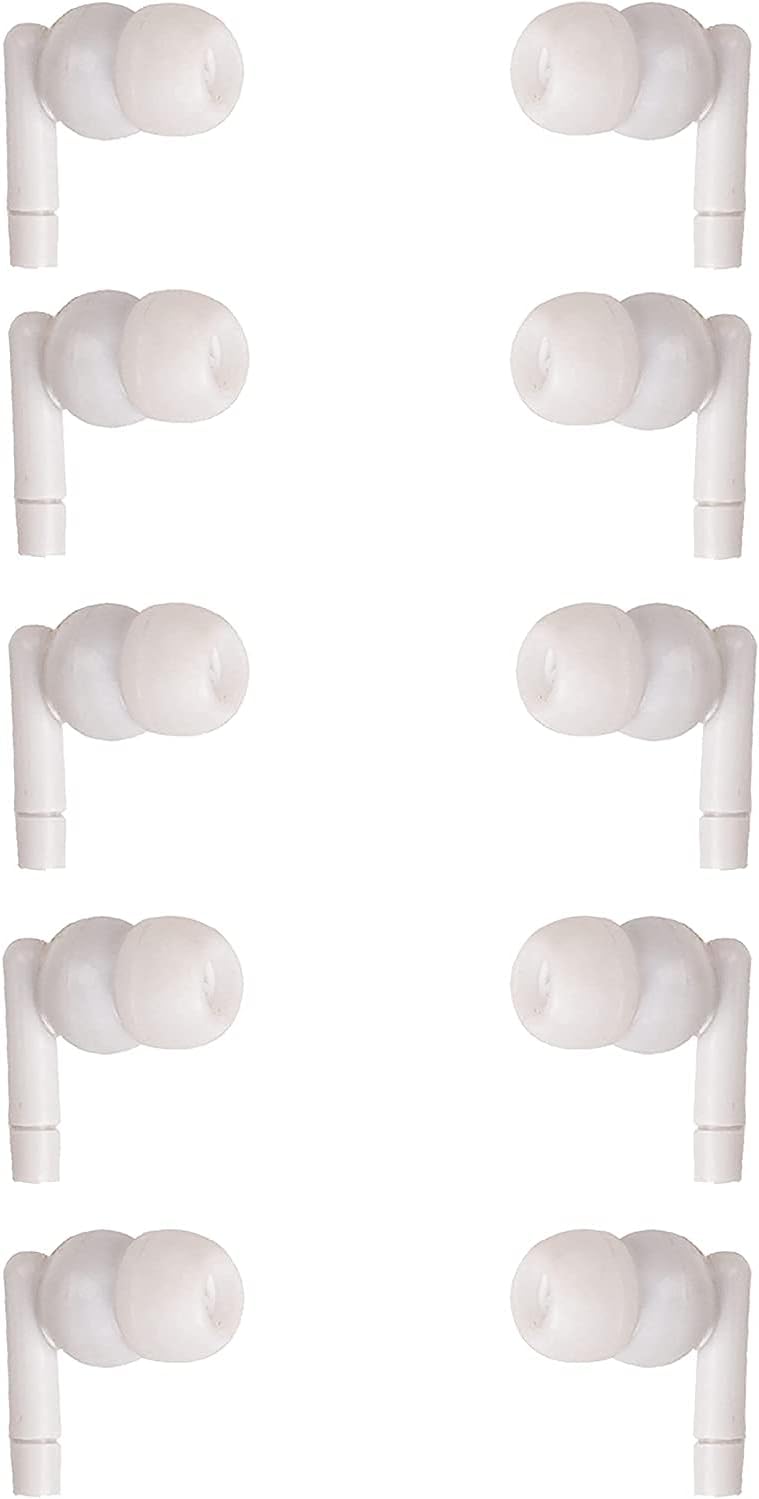 White Headphones 3.5mm Disposable Earbuds 50 Pack K226