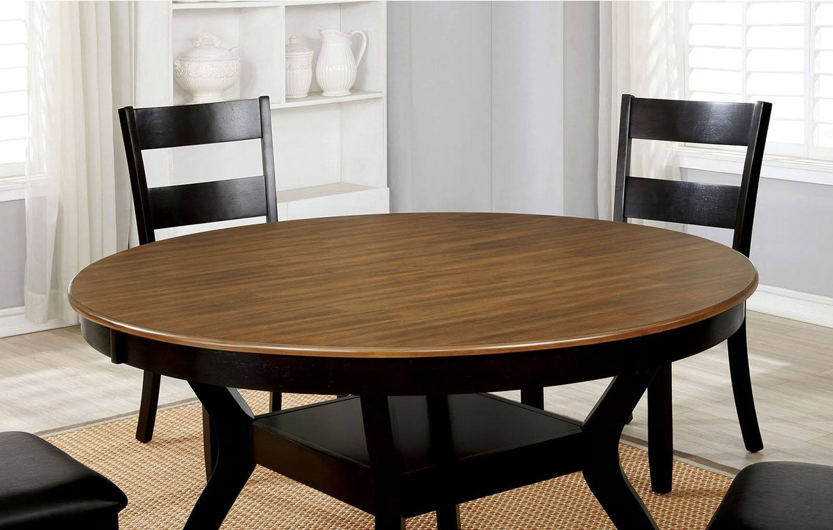 Dark Brown Oak Round Table G8231