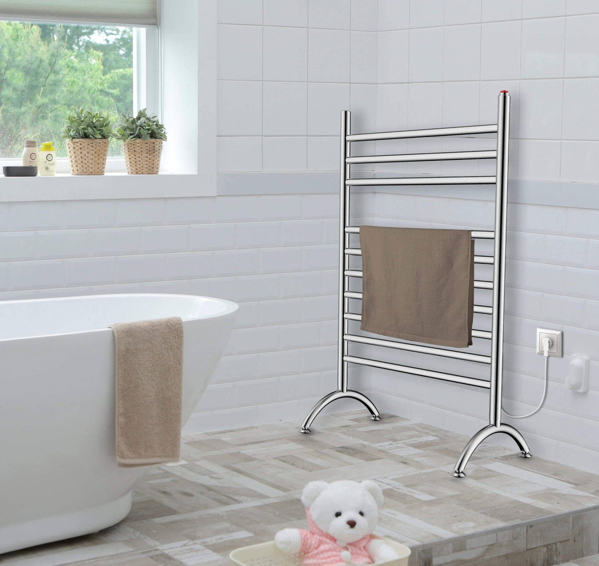 Brushed Nickel Freestanding Towel Warmer S70571