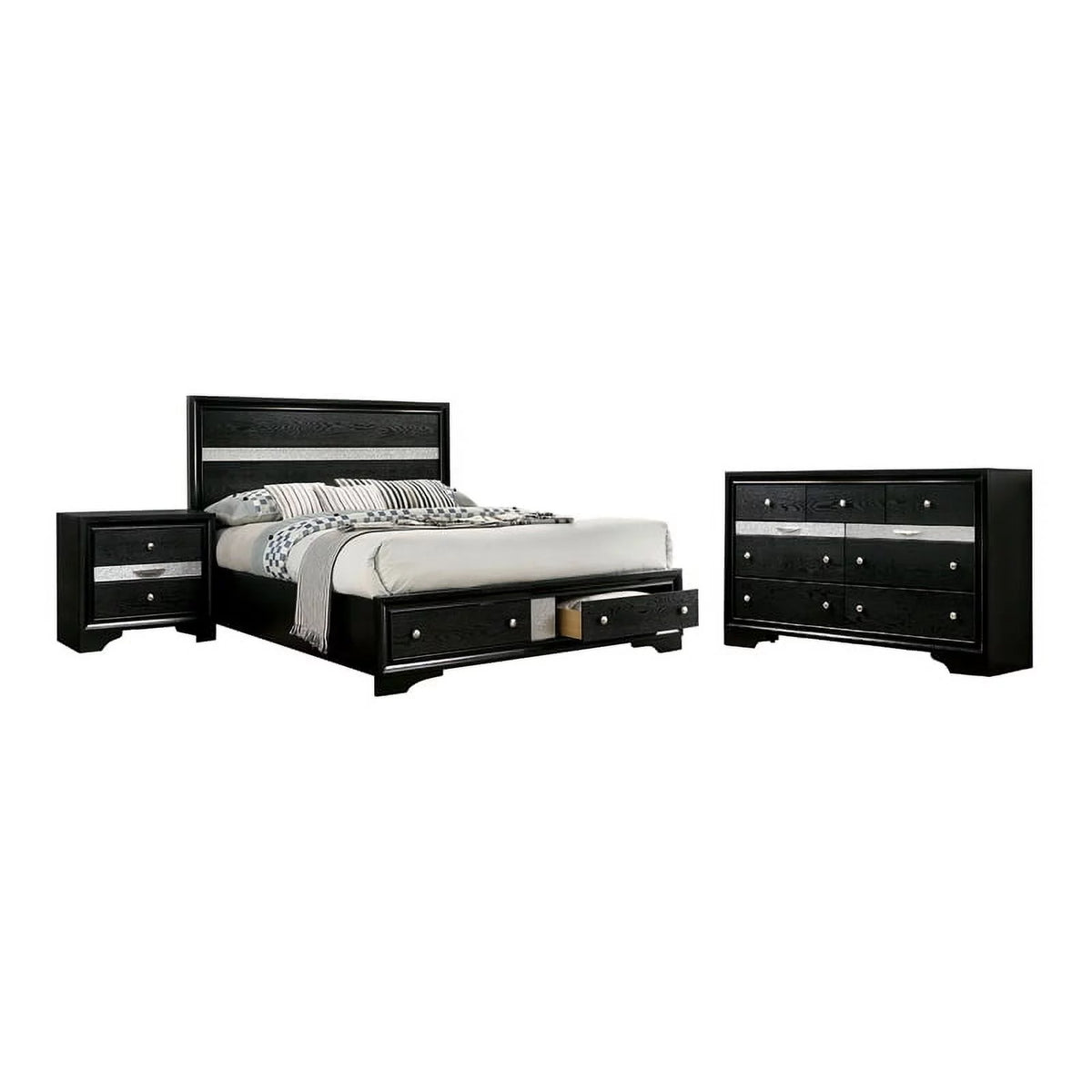Black 3-Piece King Bedroom Set V739524