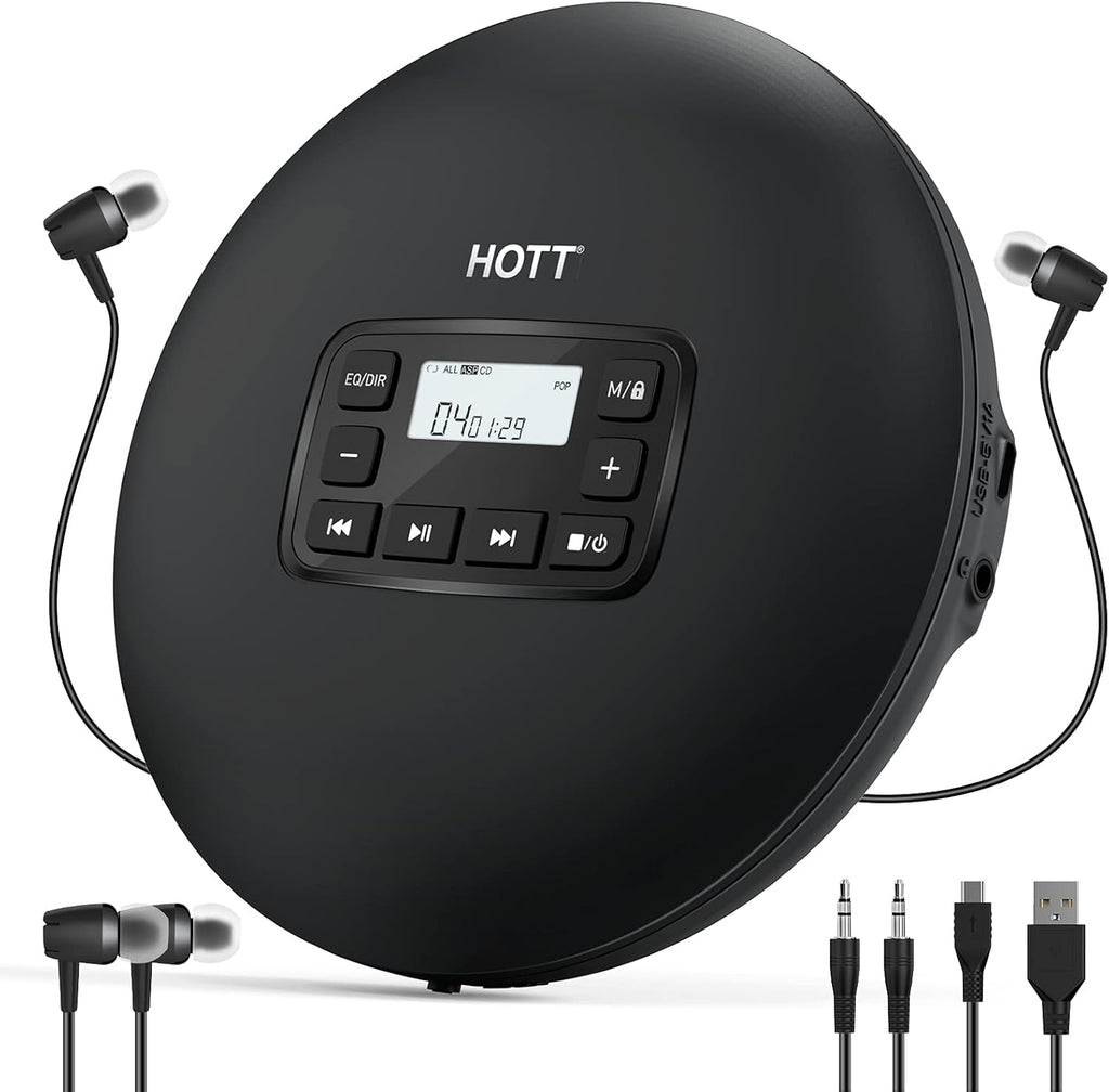 Portable CD Player with Headphones, Black, Pack of 2 T16036