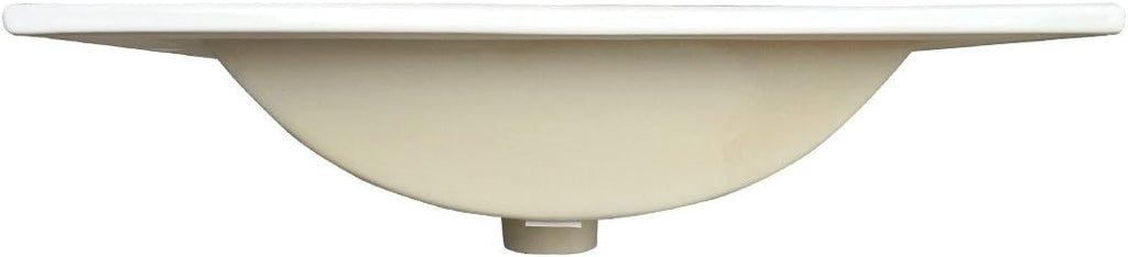 White Drop-in Rectangular Bathroom Sink with Overflow P233222