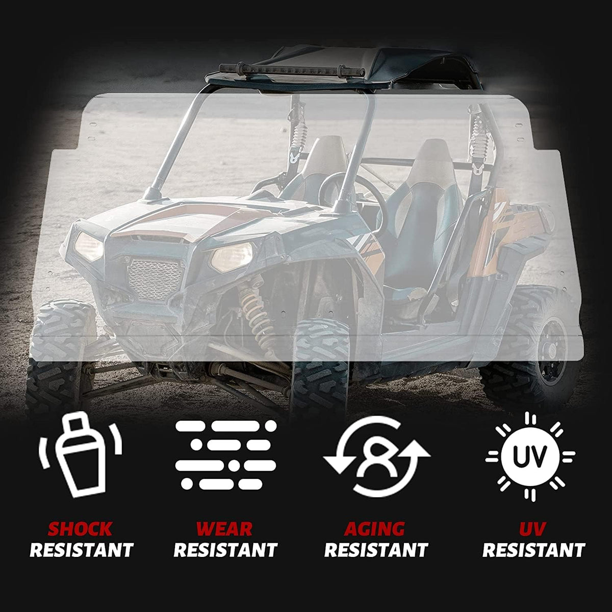 Scratch Resistant Clear Flip Windscreen S66180