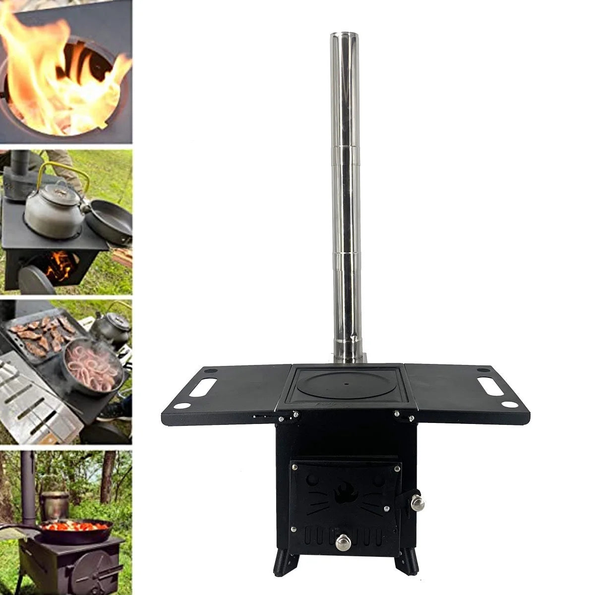 Portable Wood Burning Stove with Chimney Pipe S1865