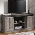 Wash Gray 58" TV Stand with Sliding Barn Door Z616