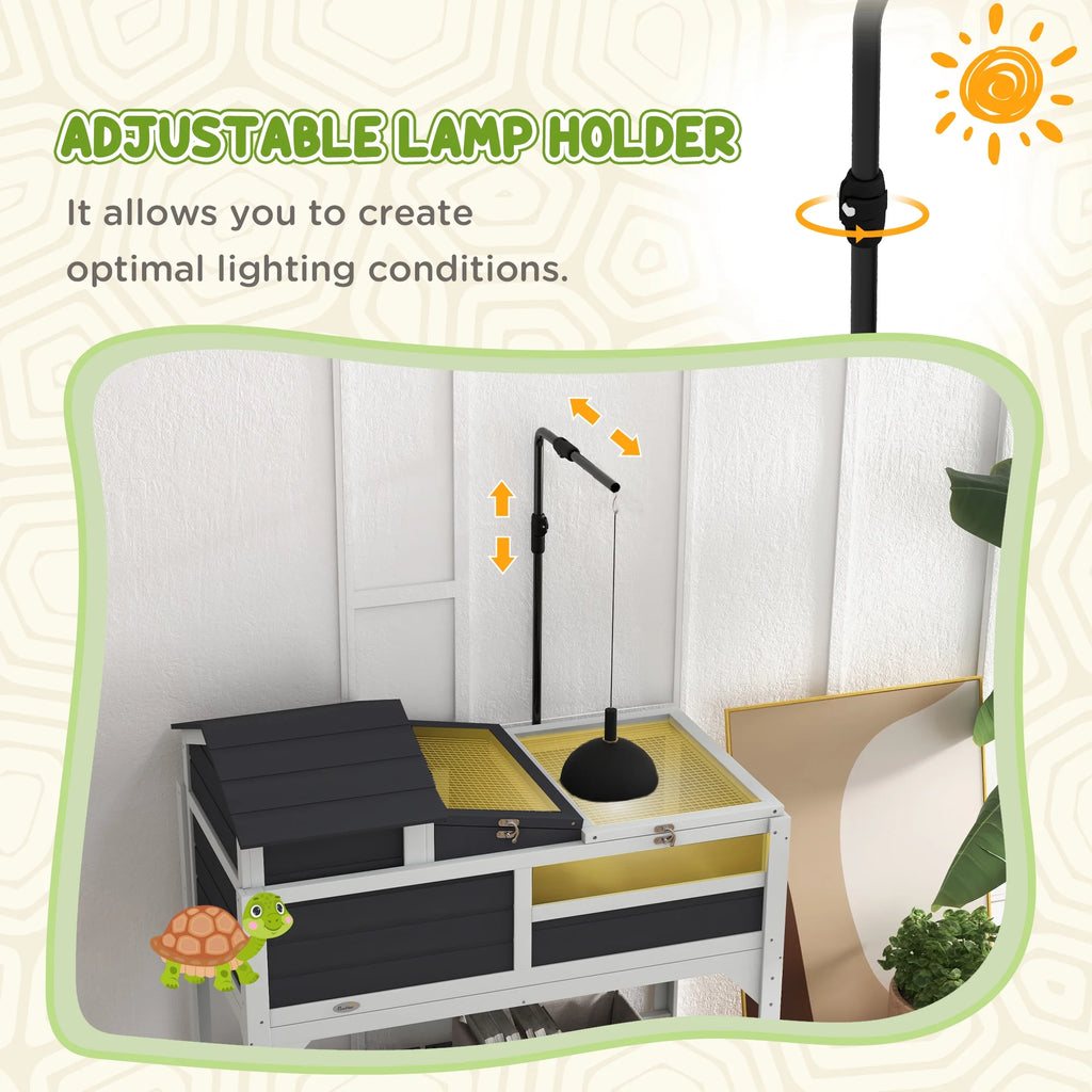 Gray Tortoise Habitat with Adjustable Lamp Holder U92879