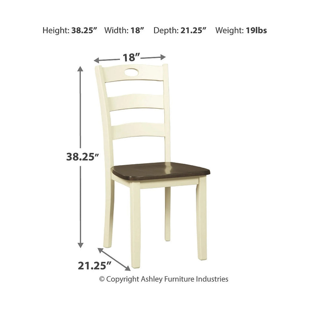 Cream & Brown Ladderback Dining Chair, Set of 2 A255698