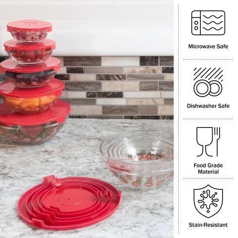 20-Piece Glass Food Storage Bowl and Lids Set R983