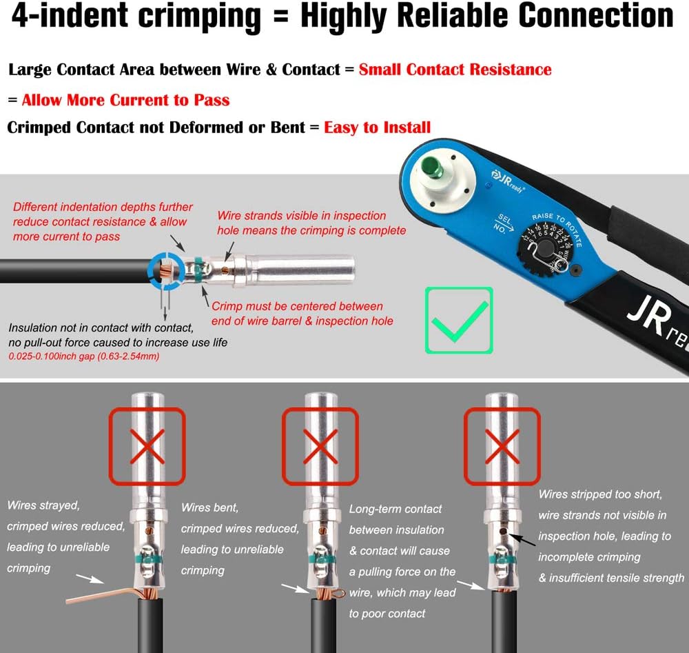 4 Way 8 Indent Wire Crimping Tool for Deutsch DT Series Connectors Z4216